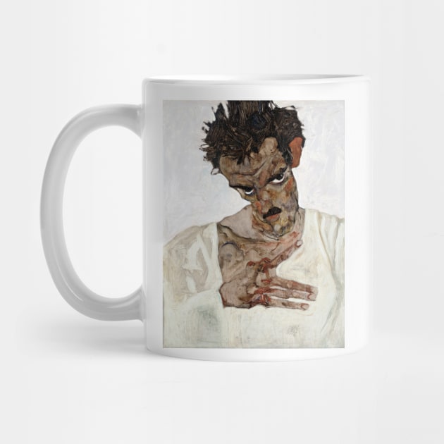 Egon Schiele Self-Portrait with Lowered Head by pdpress